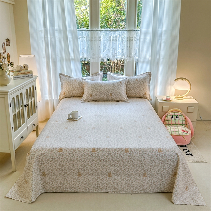 91家纺网 家纺一手货源 找家纺 帛织澜家纺 2026新款A类新疆全棉纯棉12868单品印花四件套（预留缩水，提供质检报告） 花花熊宝