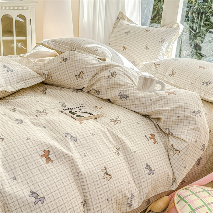 帛织澜家纺 2026新款A类新疆全棉纯棉12868单品印花四件套（预留缩水，提供质检报告） 马到成功