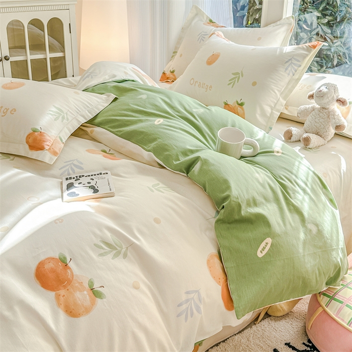 帛织澜家纺 2026新款A类新疆全棉纯棉12868单品印花四件套（预留缩水，提供质检报告） 鲜橙多