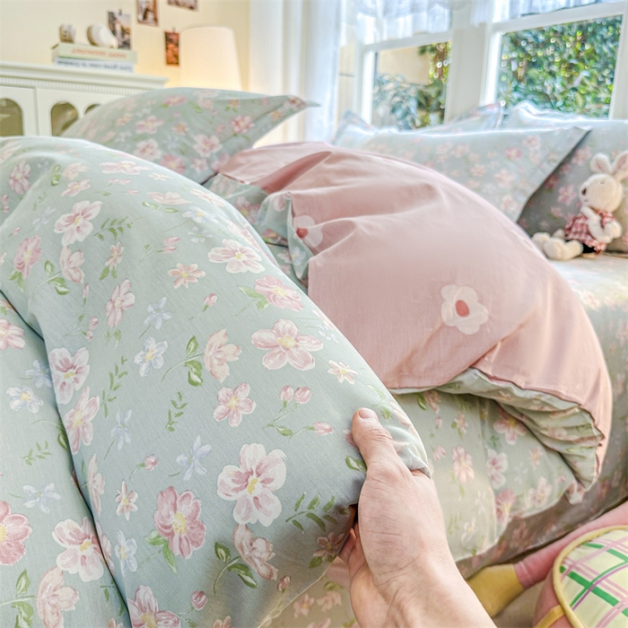 91家纺网 家纺一手货源 找家纺 帛织澜家纺 2026新款A类新疆全棉纯棉12868单品印花四件套（预留缩水，提供质检报告） 恋恋花开