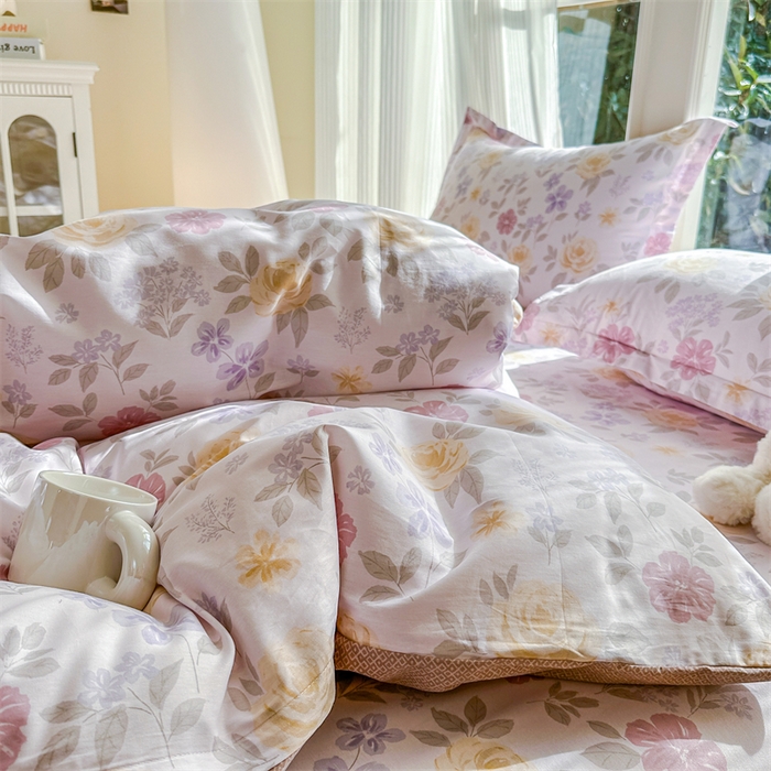 91家纺网 家纺一手货源 找家纺 帛织澜家纺 2026新款A类新疆全棉纯棉12868单品印花四件套（预留缩水，提供质检报告） 繁花锦年