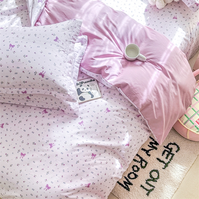 91家纺网 家纺一手货源 找家纺 帛织澜家纺 2026新款A类新疆全棉纯棉12868单品印花四件套（预留缩水，提供质检报告） 童话花町