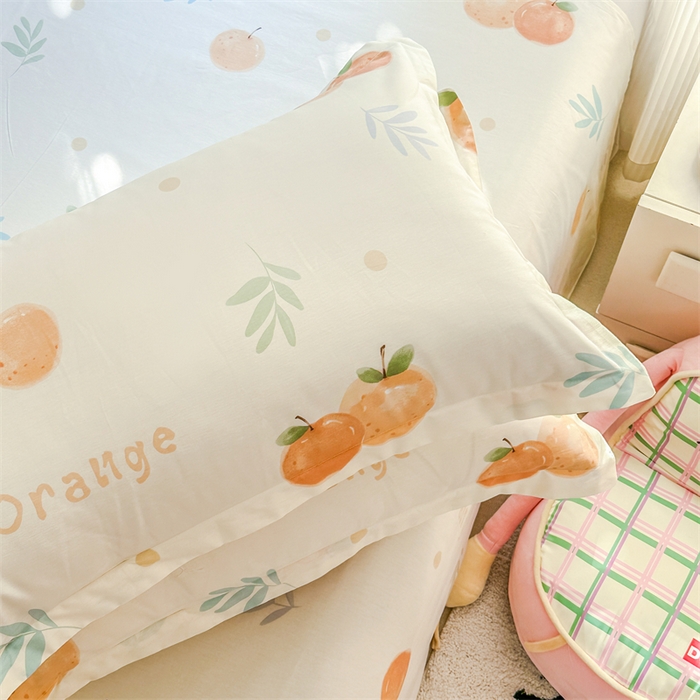 91家纺网 家纺一手货源 找家纺 帛织澜家纺 2026新款A类新疆全棉纯棉12868单品印花四件套（预留缩水，提供质检报告） 鲜橙多