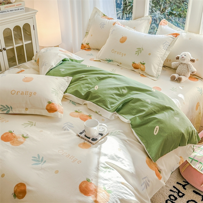 91家纺网 家纺一手货源 找家纺 帛织澜家纺 2026新款A类新疆全棉纯棉12868单品印花四件套（预留缩水，提供质检报告） 鲜橙多