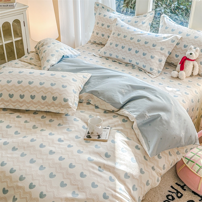 91家纺网 家纺一手货源 找家纺 帛织澜家纺 2026新款A类新疆全棉纯棉12868单品印花四件套（预留缩水，提供质检报告） 心动旋律