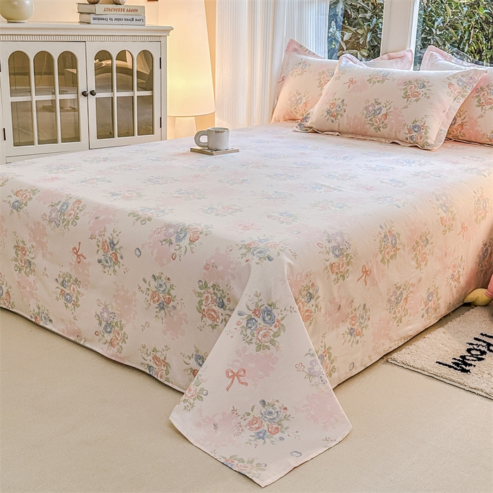 91家纺网 家纺一手货源 找家纺 帛织澜家纺 2026新款A类新疆全棉纯棉12868单品印花四件套（预留缩水，提供质检报告） 静听花语