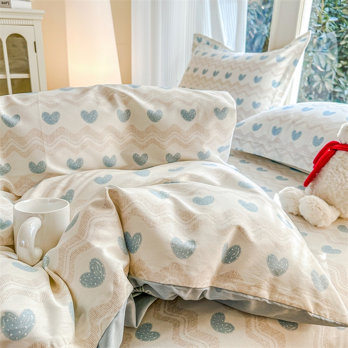 91家纺网 家纺一手货源 找家纺 帛织澜家纺 2026新款A类新疆全棉纯棉12868单品印花四件套（预留缩水，提供质检报告） 心动旋律