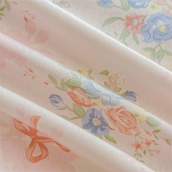 91家纺网 家纺一手货源 找家纺 帛织澜家纺 2026新款A类新疆全棉纯棉12868单品印花四件套（预留缩水，提供质检报告） 静听花语