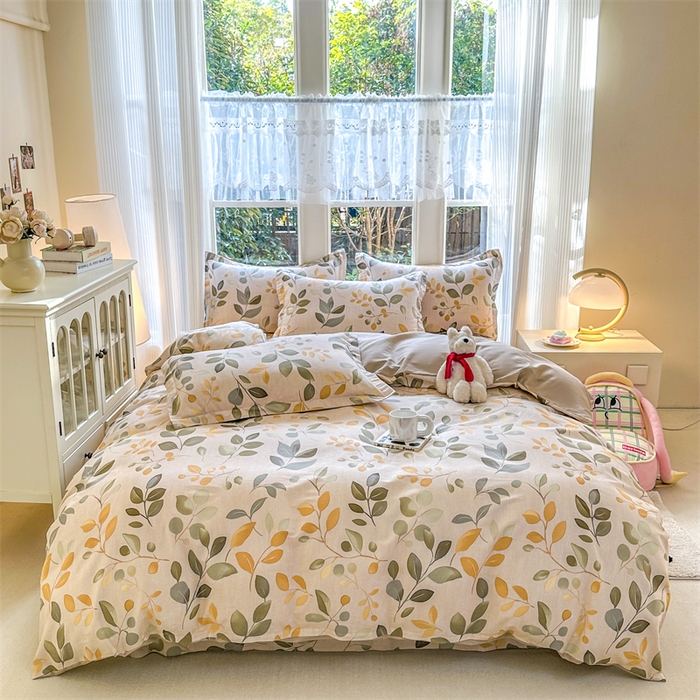 91家纺网 家纺一手货源 找家纺 帛织澜家纺 2026新款A类新疆全棉纯棉12868单品印花四件套（预留缩水，提供质检报告） 飘林