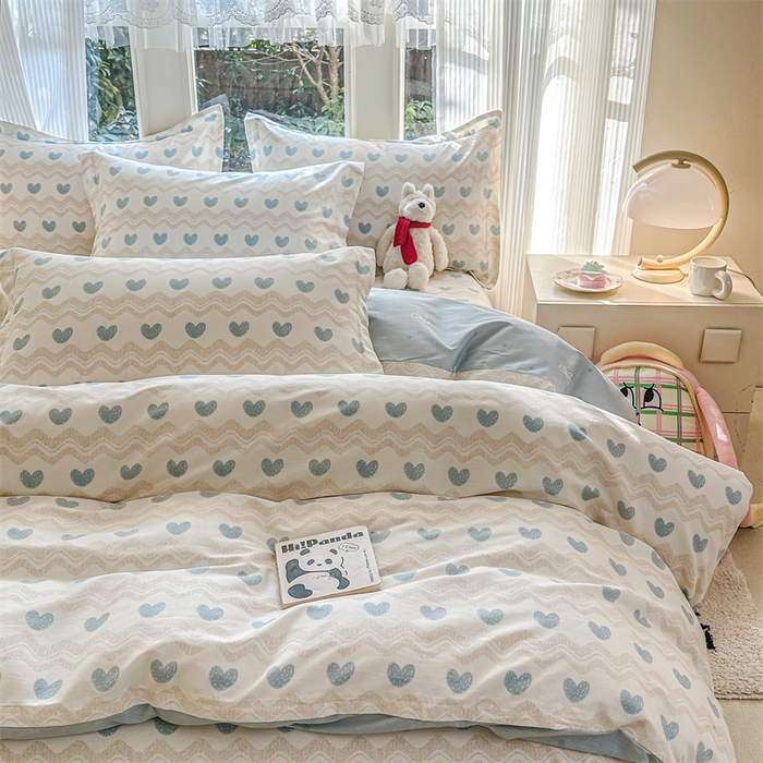 91家纺网 家纺一手货源 找家纺 帛织澜家纺 2026新款A类新疆全棉纯棉12868单品印花四件套（预留缩水，提供质检报告） 心动旋律