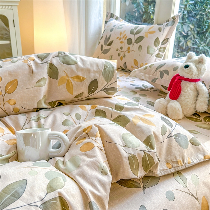 91家纺网 家纺一手货源 找家纺 帛织澜家纺 2026新款A类新疆全棉纯棉12868单品印花四件套（预留缩水，提供质检报告） 飘林