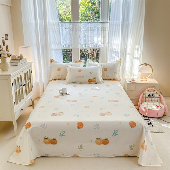 91家纺网 家纺一手货源 找家纺 帛织澜家纺 2026新款A类新疆全棉纯棉12868单品印花四件套（预留缩水，提供质检报告） 鲜橙多