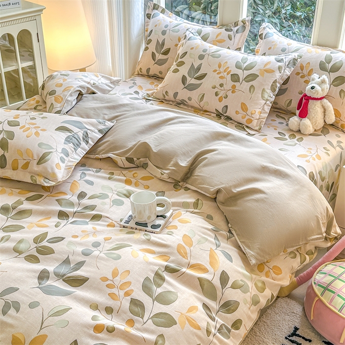 91家纺网 家纺一手货源 找家纺 帛织澜家纺 2026新款A类新疆全棉纯棉12868单品印花四件套（预留缩水，提供质检报告） 飘林