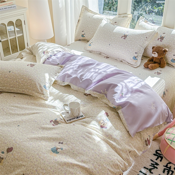 91家纺网 家纺一手货源 找家纺 帛织澜家纺 2026新款A类新疆全棉纯棉12868单品印花四件套（预留缩水，提供质检报告） 碎花学院