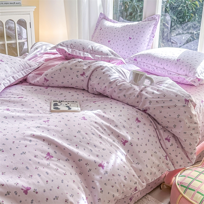 91家纺网 家纺一手货源 找家纺 帛织澜家纺 2026新款A类新疆全棉纯棉12868单品印花四件套（预留缩水，提供质检报告） 童话花町