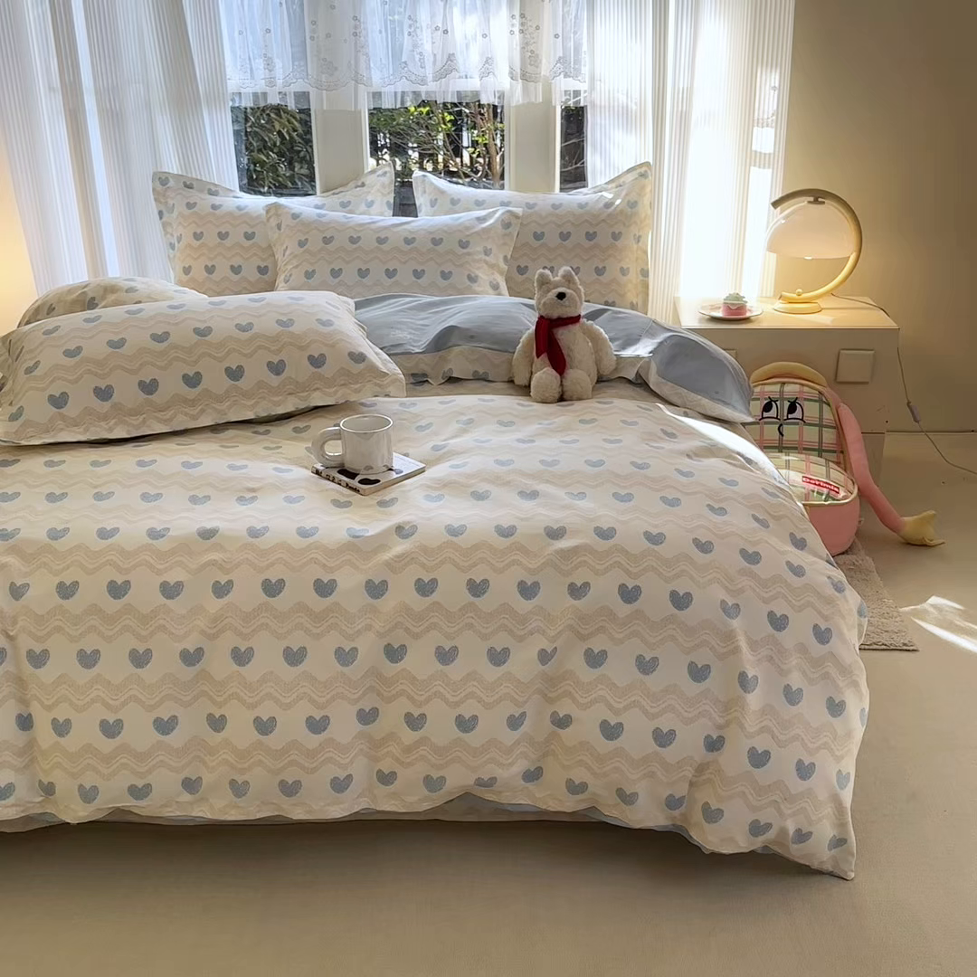 91家纺网 家纺一手货源 找家纺 帛织澜家纺 2026新款A类新疆全棉纯棉12868单品印花四件套（预留缩水，提供质检报告） 心动旋律