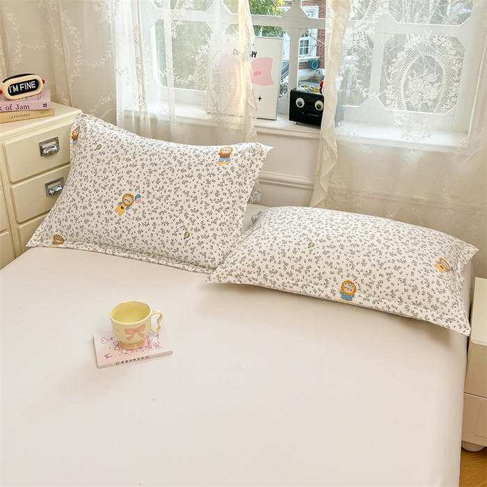 91家纺网 家纺一手货源 找家纺 梦舒羽 2026新款A类云朵棉单层枕套宿舍单人单只一只装枕芯内胆套-单层压线 阳光狮（单层压线）