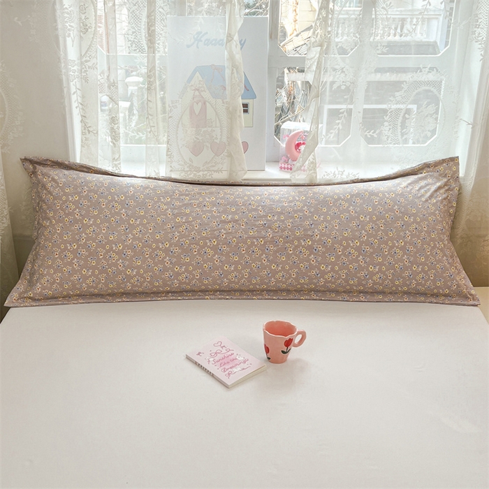91家纺网 家纺一手货源 找家纺 梦舒羽 2026新款A类云朵棉单层枕套1.8米情侣双人加长枕芯内胆套-单层压线 海棠花开（单层压线）