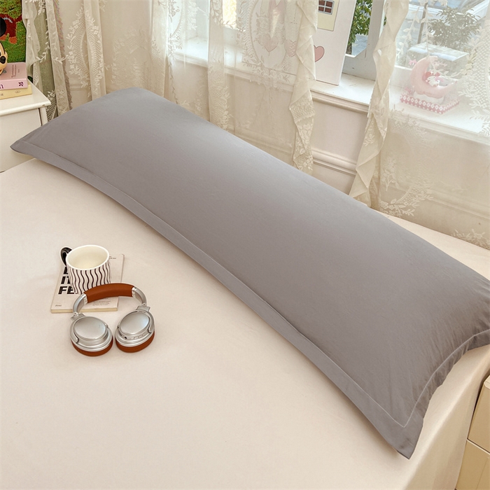 91家纺网 家纺一手货源 找家纺 梦舒羽 2026新款A类云朵棉单层枕套1.8米情侣双人加长枕芯内胆套-单层压线 云墨灰（单层压线）