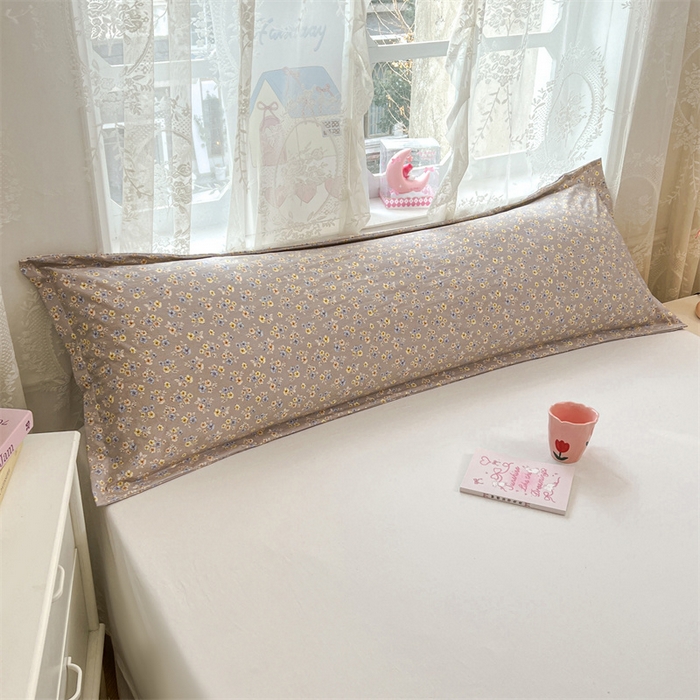 91家纺网 家纺一手货源 找家纺 梦舒羽 2026新款A类云朵棉单层枕套1.8米情侣双人加长枕芯内胆套-单层压线 海棠花开（单层压线）