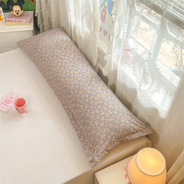 91家纺网 家纺一手货源 找家纺 梦舒羽 2026新款A类云朵棉单层枕套1.8米情侣双人加长枕芯内胆套-单层压线 海棠花开（单层压线）