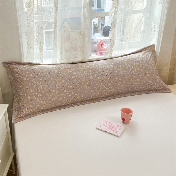 91家纺网 家纺一手货源 找家纺 梦舒羽 2026新款A类云朵棉单层枕套1.8米情侣双人加长枕芯内胆套-单层压线 海棠花开（单层压线）