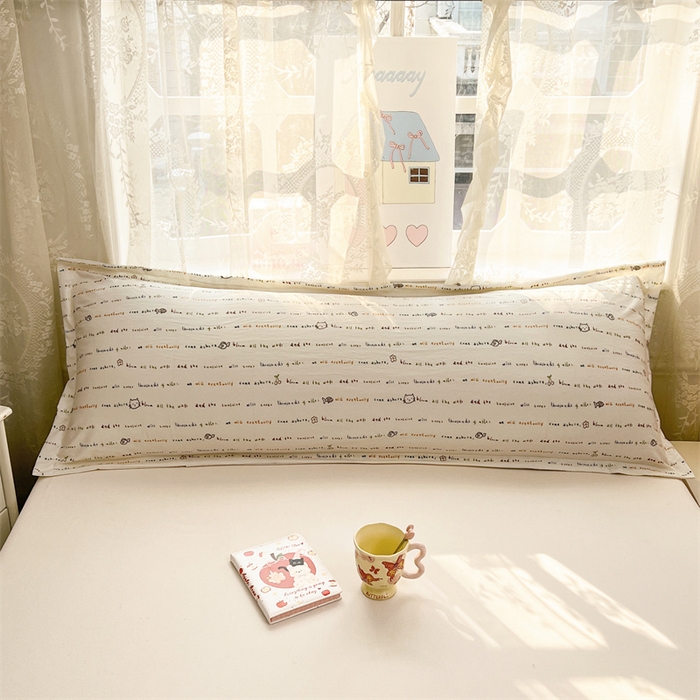 91家纺网 家纺一手货源 找家纺 梦舒羽 2026新款A类云朵棉单层枕套1.8米情侣双人加长枕芯内胆套-单层压线 小猫钓鱼（单层压线）