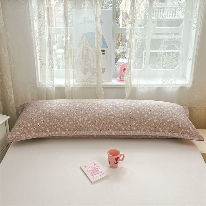 91家纺网 家纺一手货源 找家纺 梦舒羽 2026新款A类云朵棉单层枕套1.8米情侣双人加长枕芯内胆套-单层压线 海棠花开（单层压线）