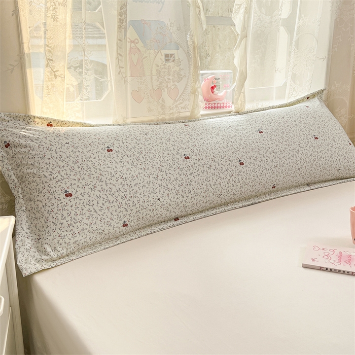 91家纺网 家纺一手货源 找家纺 梦舒羽 2026新款A类云朵棉单层枕套1.8米情侣双人加长枕芯内胆套-单层压线 樱桃花语（单层压线）