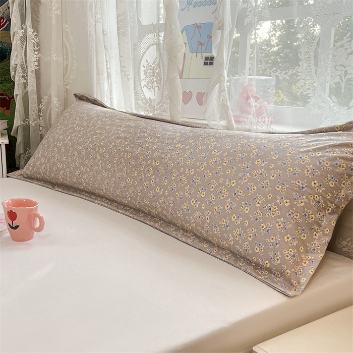 91家纺网 家纺一手货源 找家纺 梦舒羽 2026新款A类云朵棉单层枕套1.8米情侣双人加长枕芯内胆套-单层压线 海棠花开（单层压线）