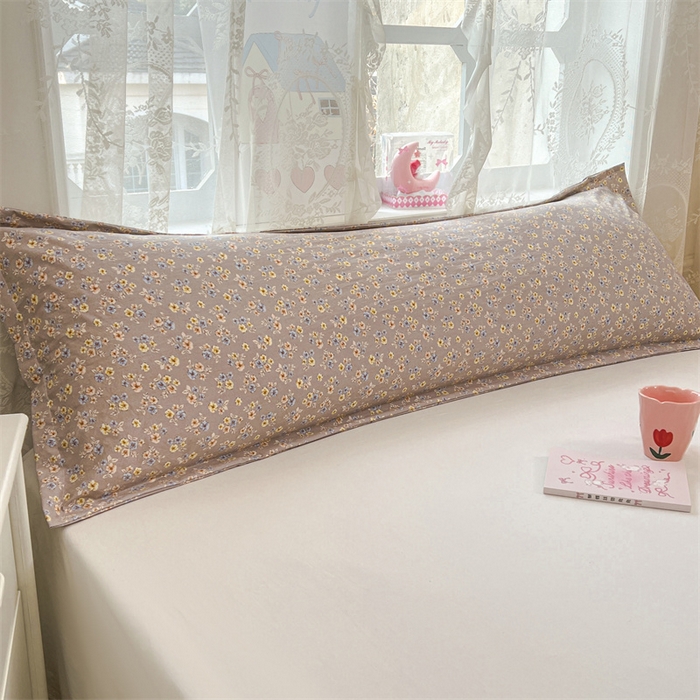 91家纺网 家纺一手货源 找家纺 梦舒羽 2026新款A类云朵棉单层枕套1.8米情侣双人加长枕芯内胆套-单层压线 海棠花开（单层压线）