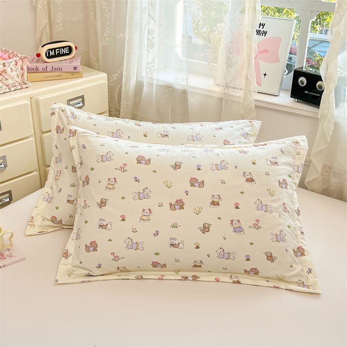 91家纺网 家纺一手货源 找家纺 （总）圣比熊 2026新款A类云朵棉单层枕套宿舍单人单只一只装枕芯内胆套-单层压线
