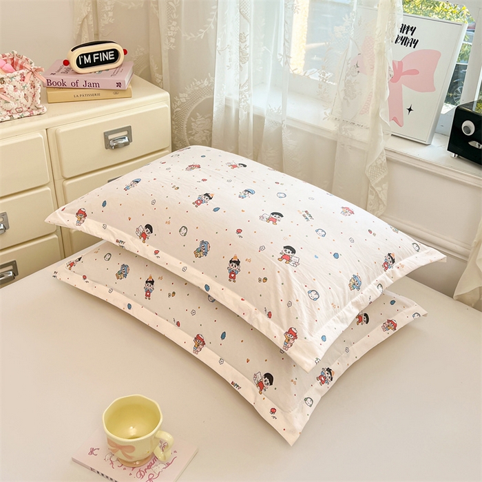 91家纺网 家纺一手货源 找家纺 圣比熊 2026新款A类云朵棉单层枕套宿舍单人单只一只装枕芯内胆套-单层压线 元气小新（单层压线）