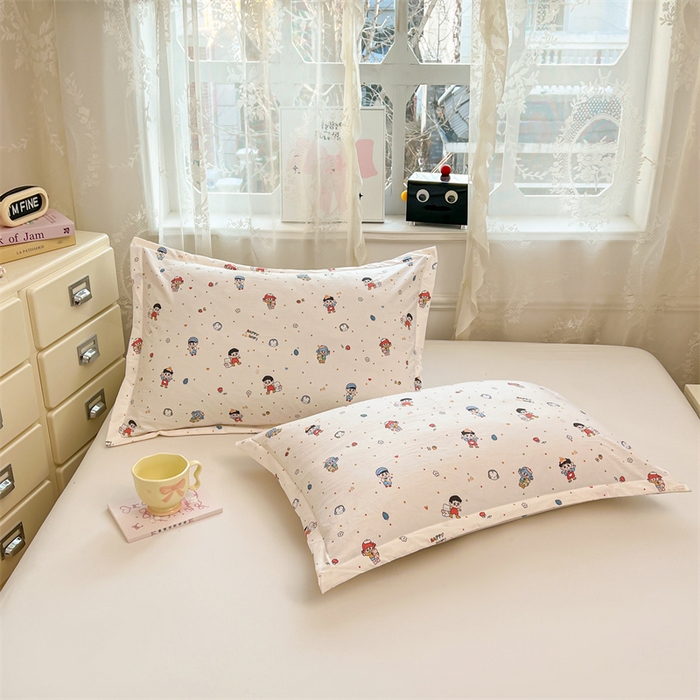 91家纺网 家纺一手货源 找家纺 圣比熊 2026新款A类云朵棉单层枕套宿舍单人单只一只装枕芯内胆套-单层压线 元气小新（单层压线）