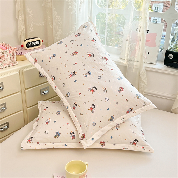 91家纺网 家纺一手货源 找家纺 圣比熊 2026新款A类云朵棉单层枕套宿舍单人单只一只装枕芯内胆套-单层压线 元气小新（单层压线）