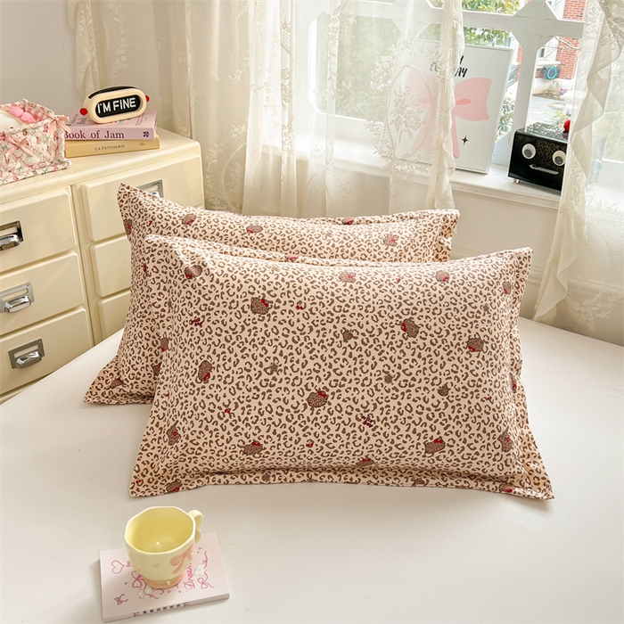 圣比熊 2026新款A类云朵棉单层枕套宿舍单人单只一只装枕芯内胆套-单层压线 豹纹猫猫（单层压线）