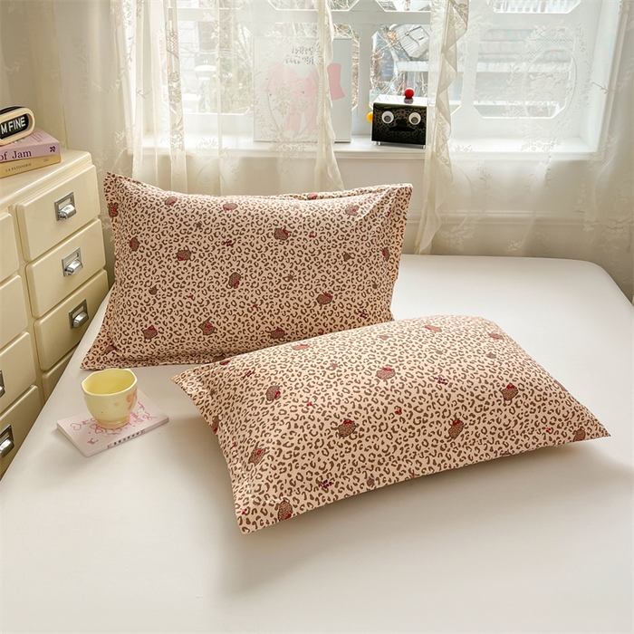 91家纺网 家纺一手货源 找家纺 圣比熊 2026新款A类云朵棉单层枕套宿舍单人单只一只装枕芯内胆套-单层压线 豹纹猫猫（单层压线）