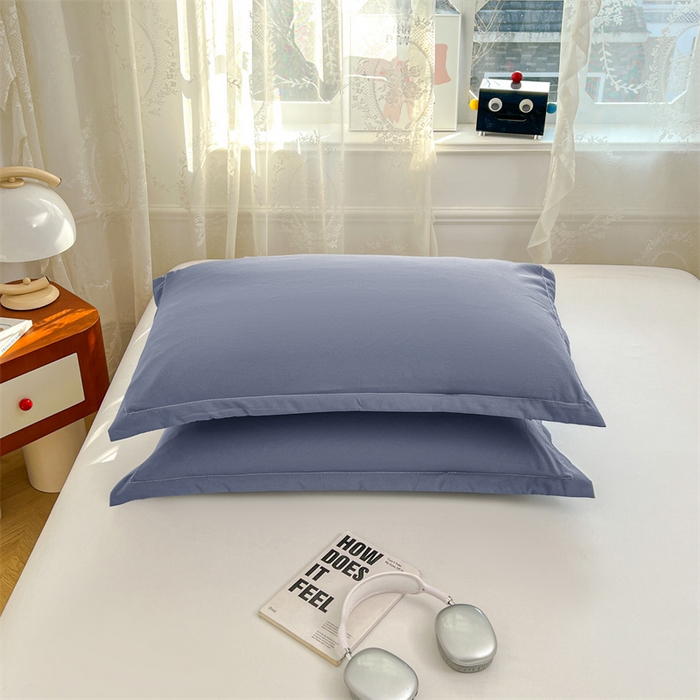 91家纺网 家纺一手货源 找家纺 圣比熊 2026新款A类云朵棉单层枕套宿舍单人单只一只装枕芯内胆套-单层压线 藏海蓝（单层压线）