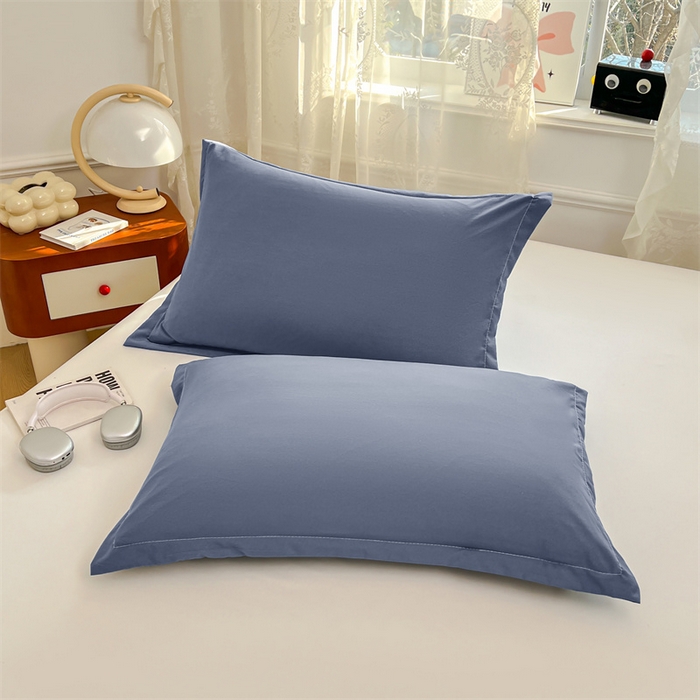 91家纺网 家纺一手货源 找家纺 圣比熊 2026新款A类云朵棉单层枕套宿舍单人单只一只装枕芯内胆套-单层压线 藏海蓝（单层压线）