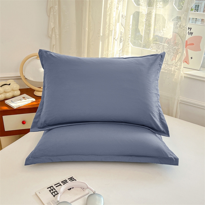 91家纺网 家纺一手货源 找家纺 圣比熊 2026新款A类云朵棉单层枕套宿舍单人单只一只装枕芯内胆套-单层压线 藏海蓝（单层压线）