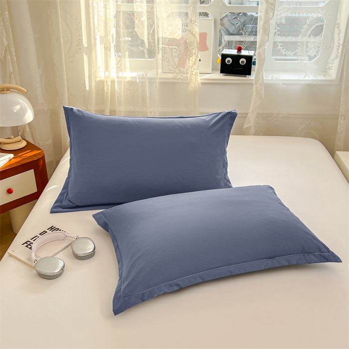 91家纺网 家纺一手货源 找家纺 圣比熊 2026新款A类云朵棉单层枕套宿舍单人单只一只装枕芯内胆套-单层压线 藏海蓝（单层压线）