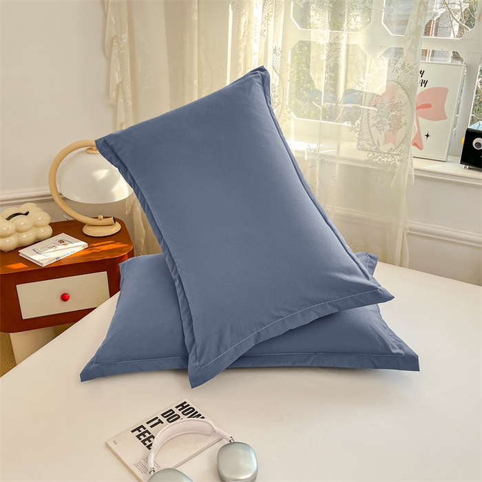 91家纺网 家纺一手货源 找家纺 圣比熊 2026新款A类云朵棉单层枕套宿舍单人单只一只装枕芯内胆套-单层压线 藏海蓝（单层压线）