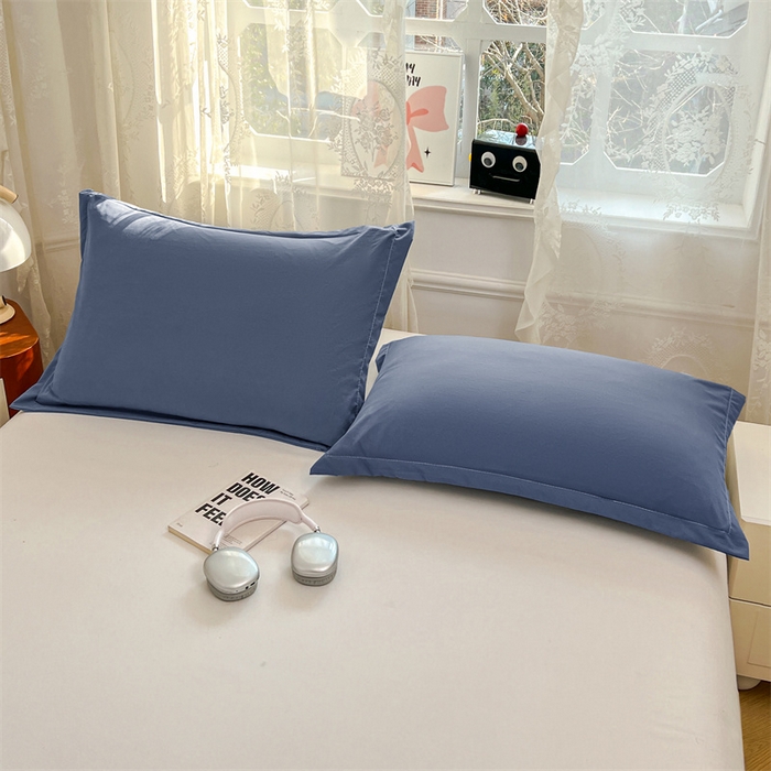 91家纺网 家纺一手货源 找家纺 圣比熊 2026新款A类云朵棉单层枕套宿舍单人单只一只装枕芯内胆套-单层压线 藏海蓝（单层压线）