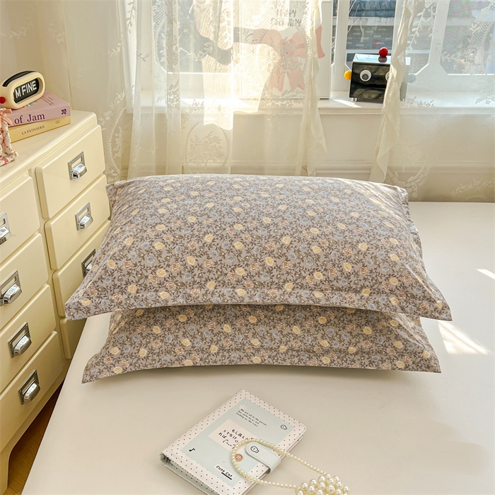 91家纺网 家纺一手货源 找家纺 圣比熊 2026新款A类云朵棉单层枕套宿舍单人单只一只装枕芯内胆套-单层压线 海棠花开（单层压线）