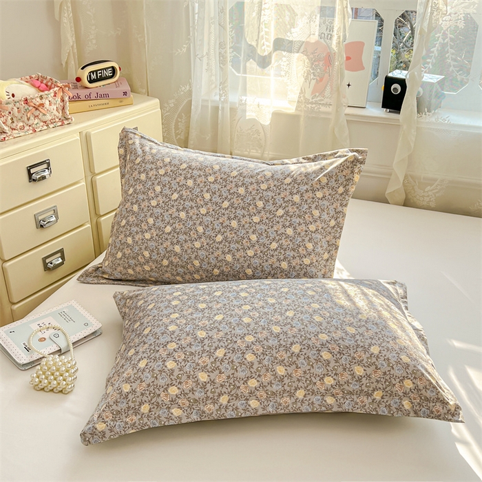 91家纺网 家纺一手货源 找家纺 圣比熊 2026新款A类云朵棉单层枕套宿舍单人单只一只装枕芯内胆套-单层压线 海棠花开（单层压线）