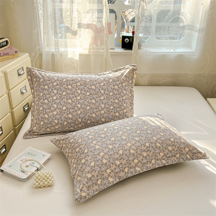 91家纺网 家纺一手货源 找家纺 圣比熊 2026新款A类云朵棉单层枕套宿舍单人单只一只装枕芯内胆套-单层压线 海棠花开（单层压线）