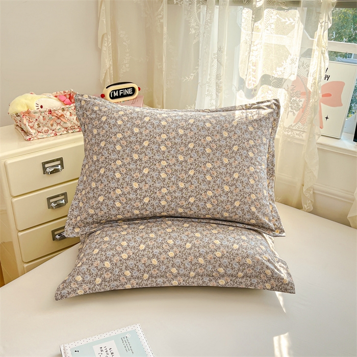 91家纺网 家纺一手货源 找家纺 圣比熊 2026新款A类云朵棉单层枕套宿舍单人单只一只装枕芯内胆套-单层压线 海棠花开（单层压线）