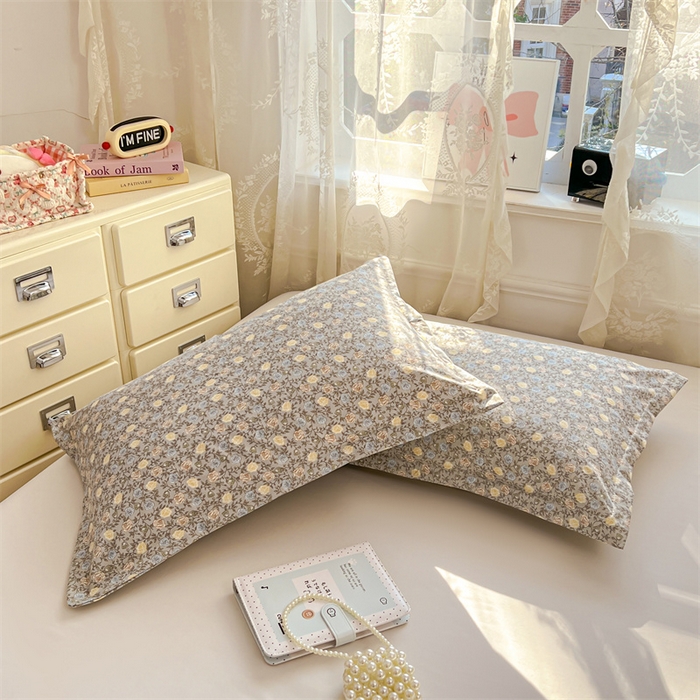 91家纺网 家纺一手货源 找家纺 圣比熊 2026新款A类云朵棉单层枕套宿舍单人单只一只装枕芯内胆套-单层压线 海棠花开（单层压线）