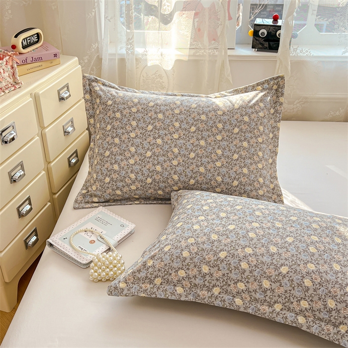 91家纺网 家纺一手货源 找家纺 圣比熊 2026新款A类云朵棉单层枕套宿舍单人单只一只装枕芯内胆套-单层压线 海棠花开（单层压线）