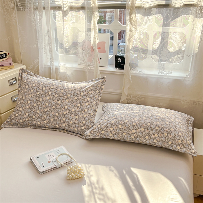 91家纺网 家纺一手货源 找家纺 圣比熊 2026新款A类云朵棉单层枕套宿舍单人单只一只装枕芯内胆套-单层压线 海棠花开（单层压线）